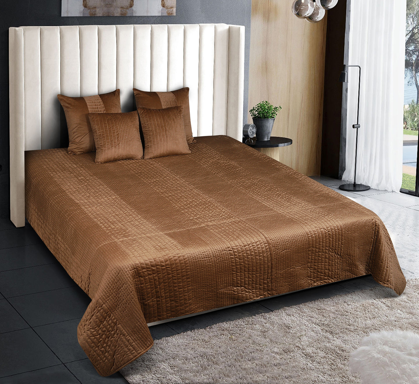 Cotton Velvet Bedspread. Set of 5