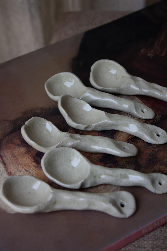 Rustic Ceramic Spoons (Set of 6)