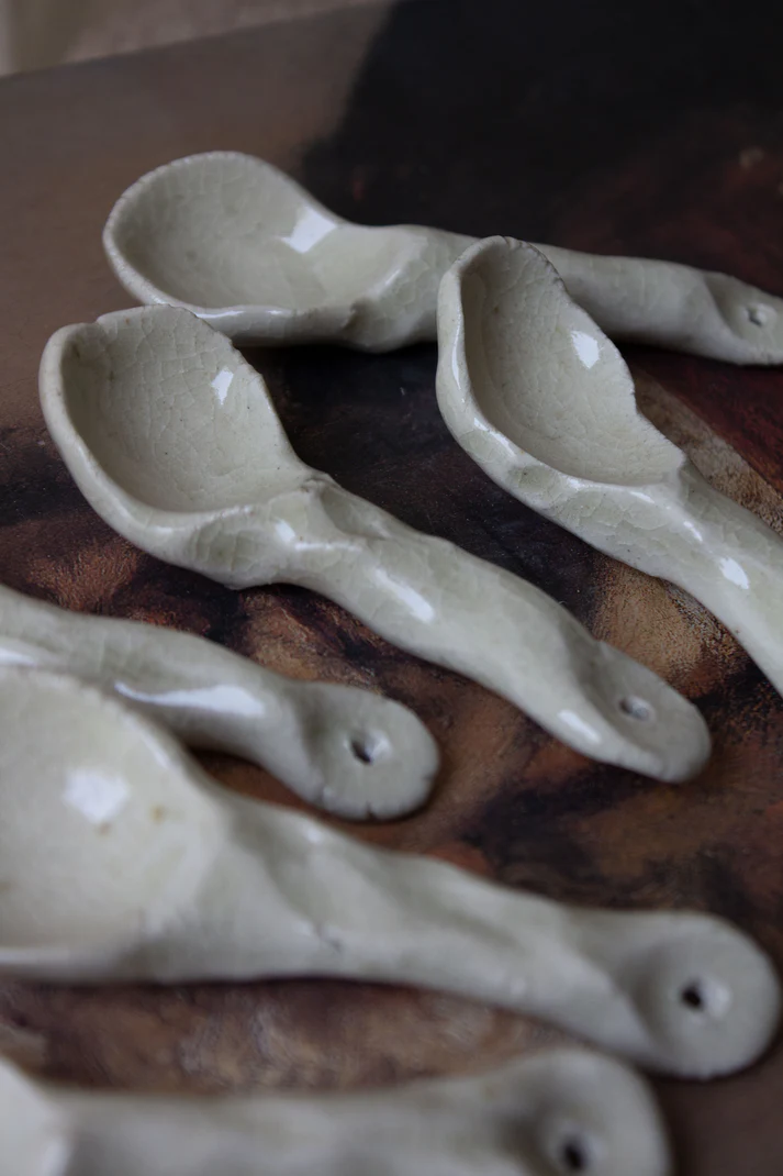 Rustic Ceramic Spoons (Set of 6)