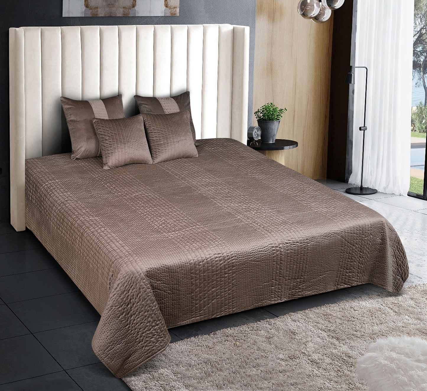 Cotton Velvet Bedspread. Set of 5