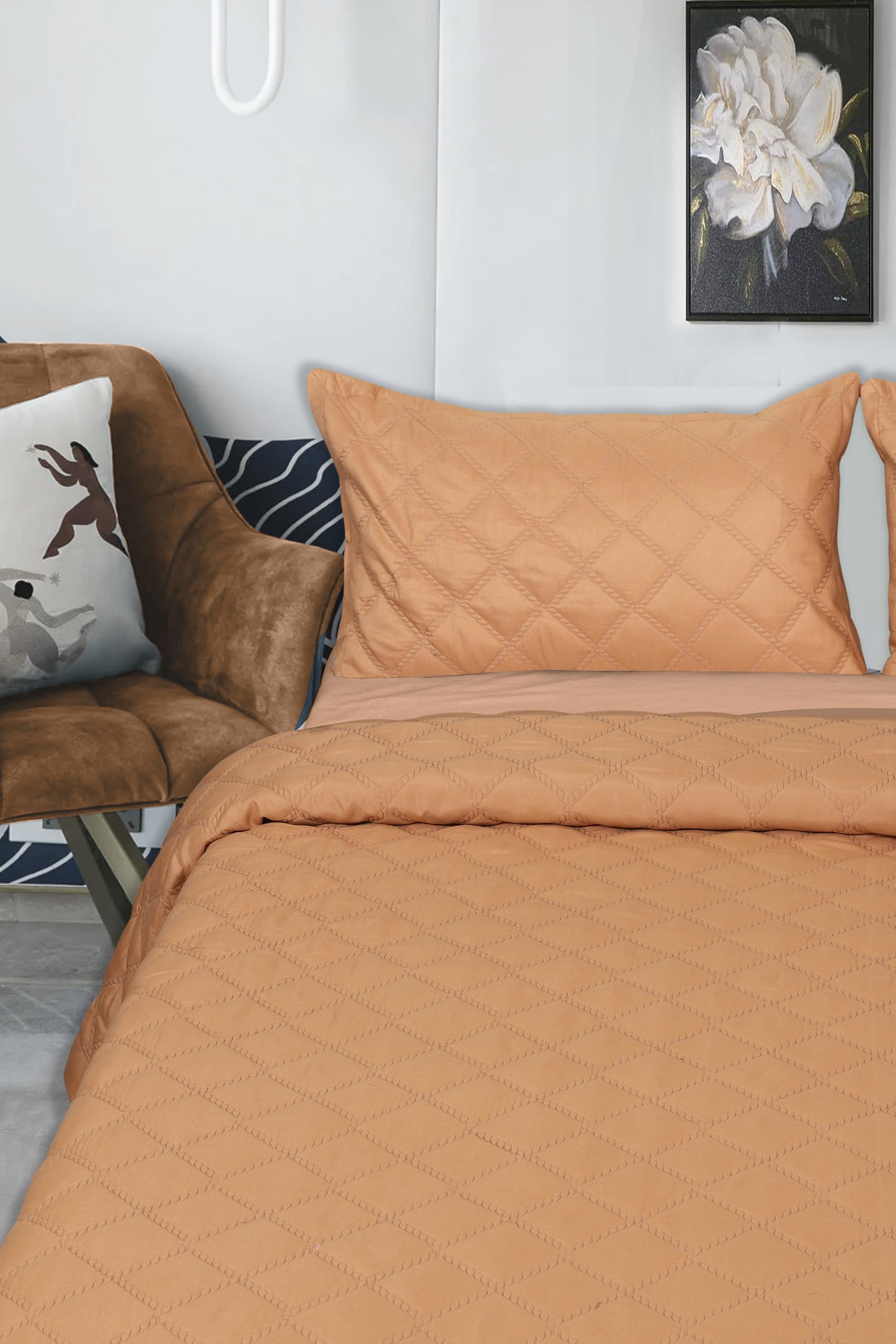 Cotton quilted Bedspread with two Pillow cases