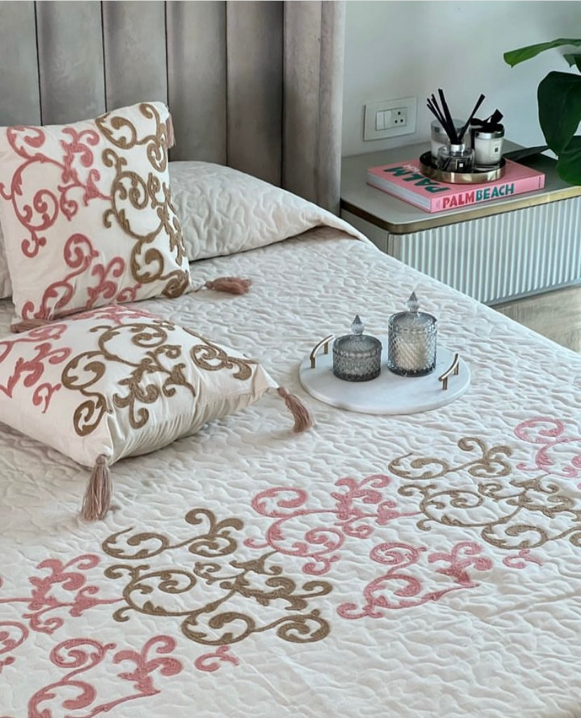 Pure Cotton Embroidered Bedspread.