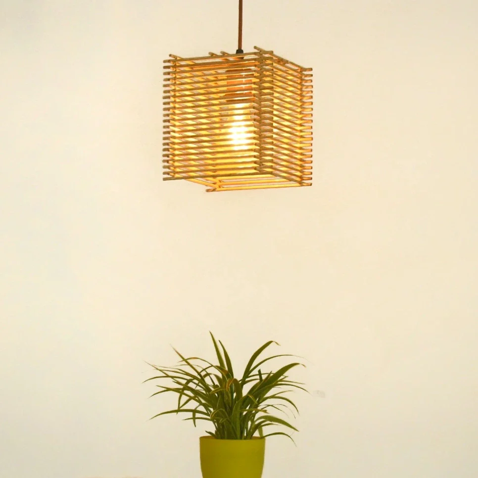Light Nest Square - Handmade Bamboo Pendant Light