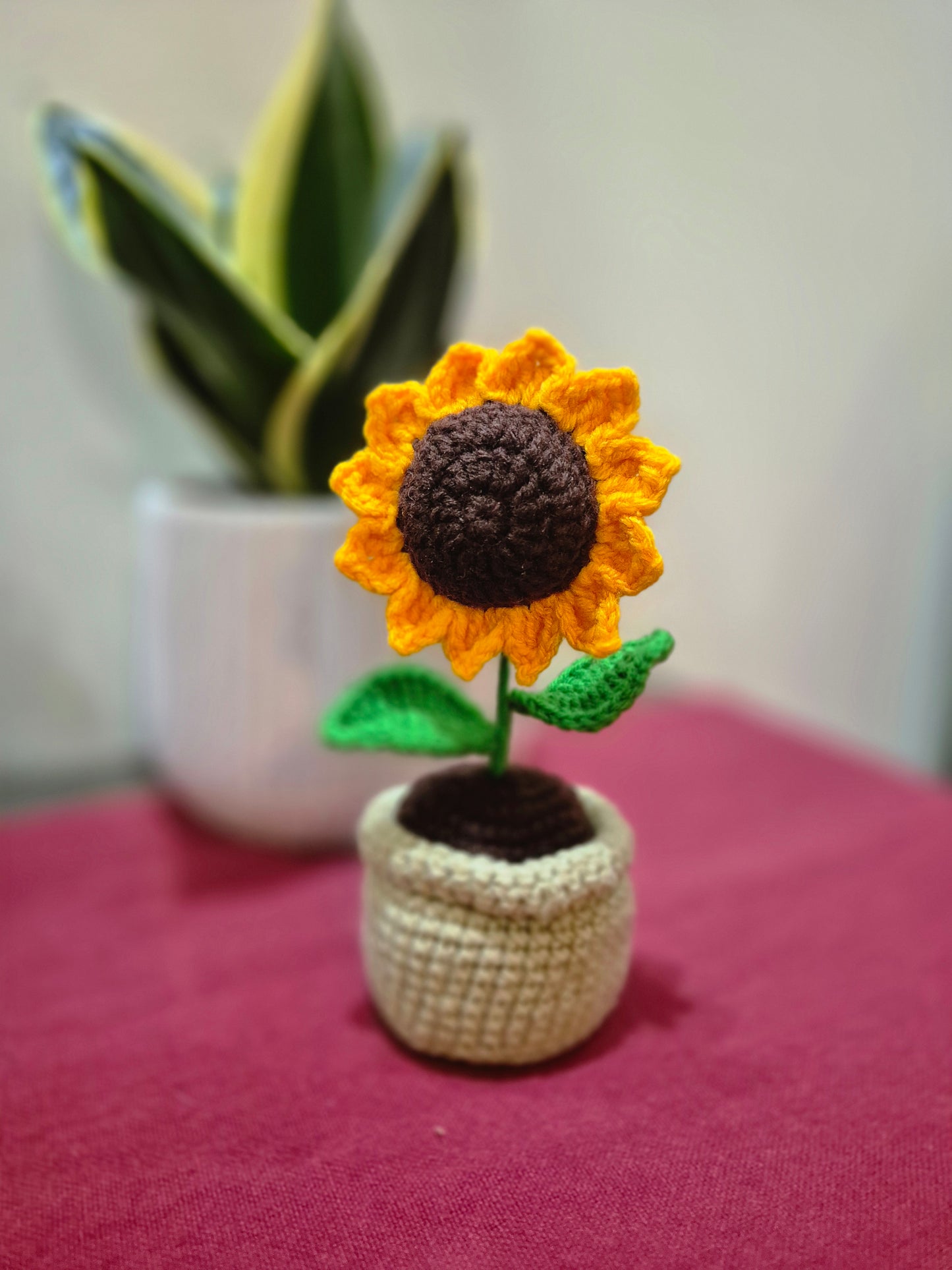 Crochet Sunflower pot