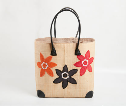 Beige with floral imprinted bag