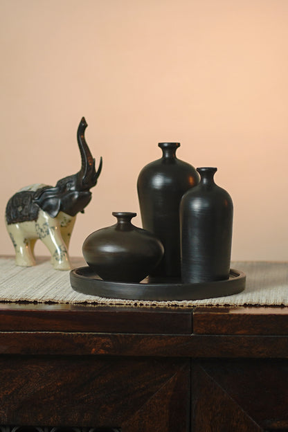 Burnished Auroral Vase Set