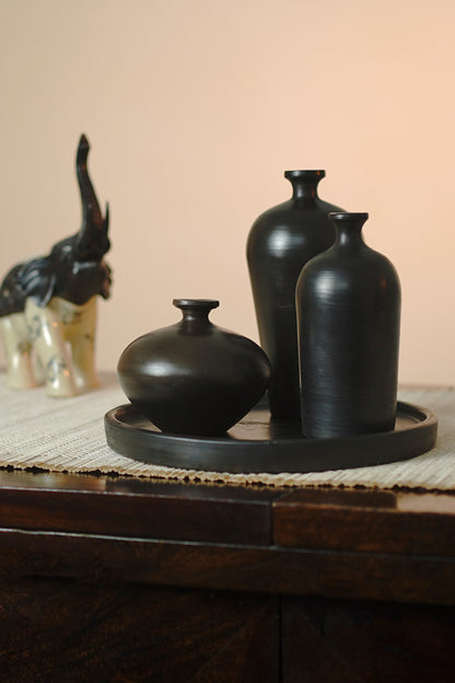 Burnished Auroral Vase Set