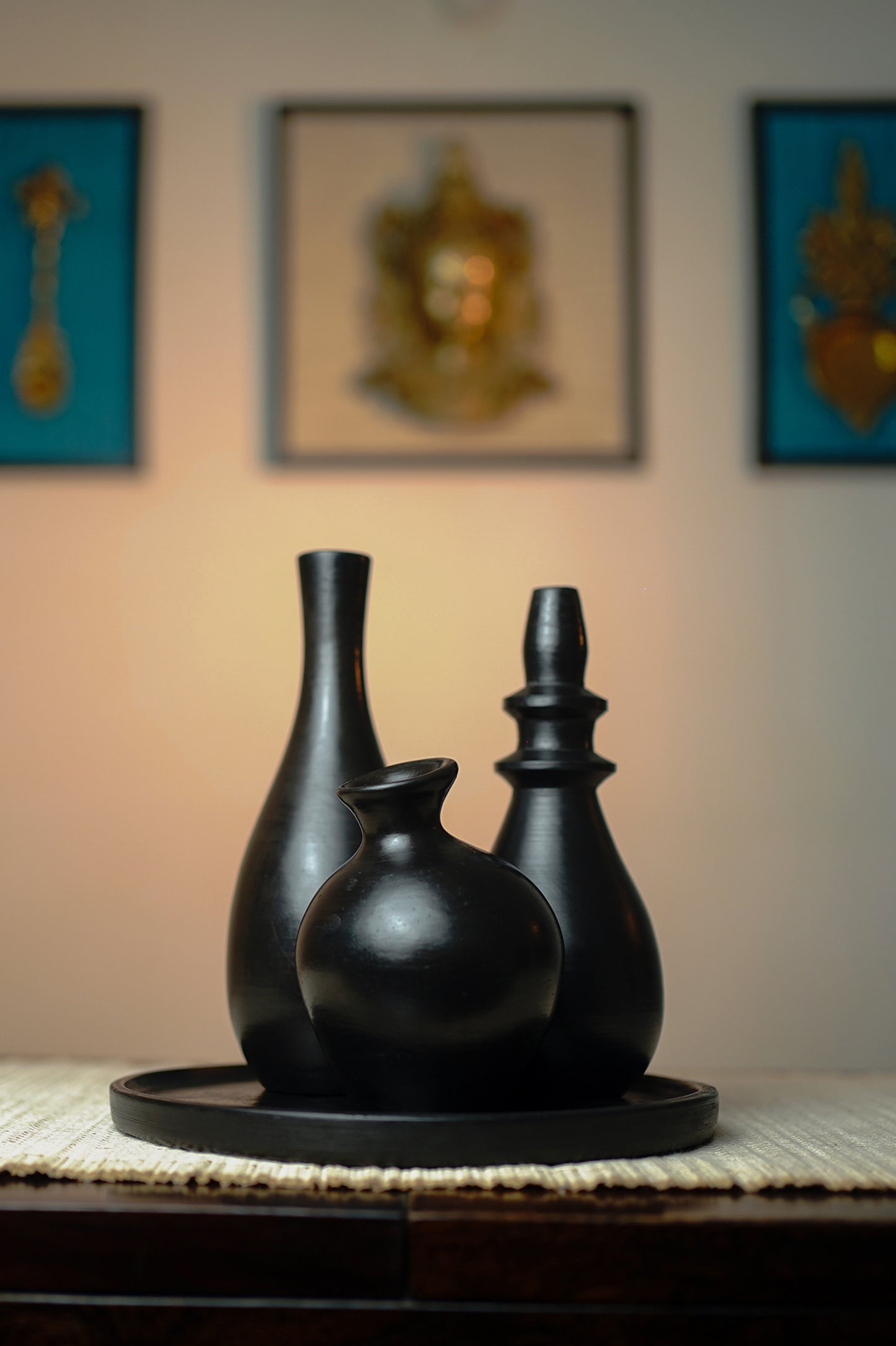 Inky Boho Vase Set