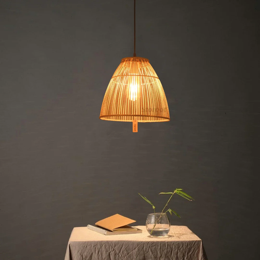 Aura Bamboo Pendant Lamp 11 inch - Handcrafted Eco-Friendly Lighting