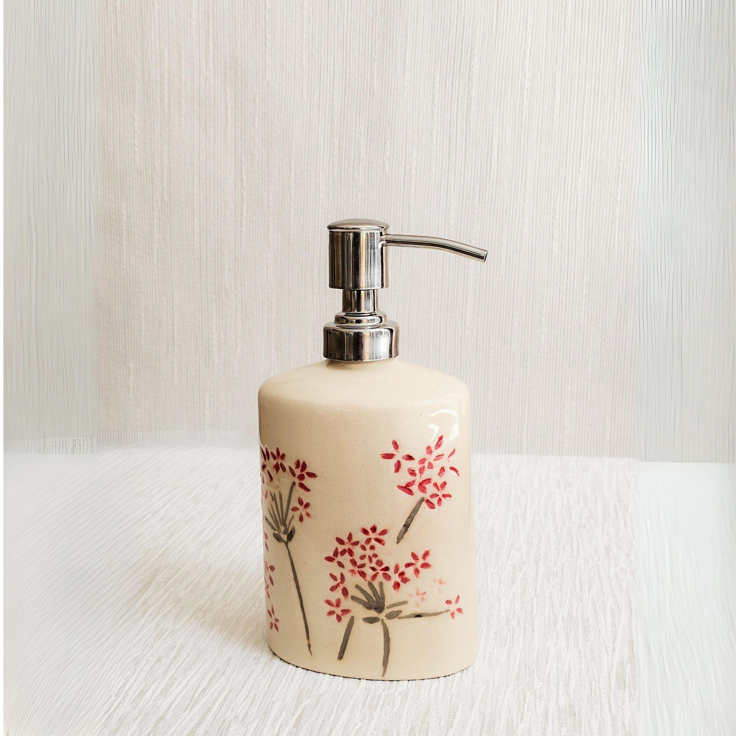 Flower-Impressed Soap Dispenser